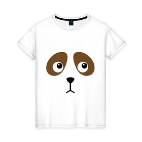 Женская футболка хлопок с принтом Грустная собачка в Екатеринбурге, 100% хлопок | прямой крой, круглый вырез горловины, длина до линии бедер, слегка спущенное плечо | грустная собачка | животные | картинки | собака