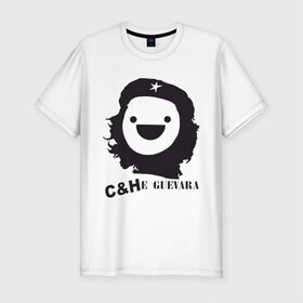 Мужская футболка премиум с принтом C&He Guevara в Екатеринбурге, 92% хлопок, 8% лайкра | приталенный силуэт, круглый вырез ворота, длина до линии бедра, короткий рукав | 