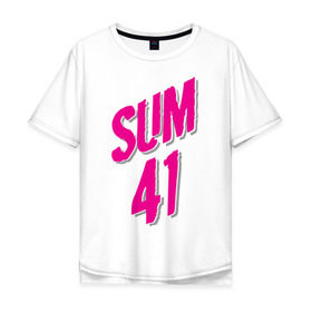 Мужская футболка хлопок Oversize с принтом Sum 41 logo в Екатеринбурге, 100% хлопок | свободный крой, круглый ворот, “спинка” длиннее передней части | sum 41 | музыка | панк рок | рок | сам 41