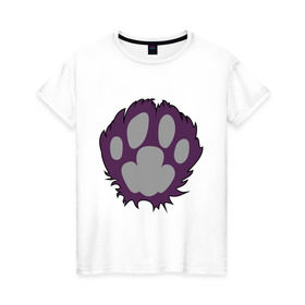 Женская футболка хлопок с принтом кошачья лапа в Екатеринбурге, 100% хлопок | прямой крой, круглый вырез горловины, длина до линии бедер, слегка спущенное плечо | животные | кошачья лапа | кошка | лапа | прикольные картинки