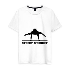 Мужская футболка хлопок с принтом Street Workout V в Екатеринбурге, 100% хлопок | прямой крой, круглый вырез горловины, длина до линии бедер, слегка спущенное плечо. | street workout | workout | воркаут | стрит воркаут