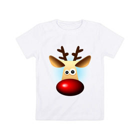 Детская футболка хлопок с принтом WOW Deer в Екатеринбурге, 100% хлопок | круглый вырез горловины, полуприлегающий силуэт, длина до линии бедер | 2013 | happy new year | new year | год змеи | дед мороз | новый год | олень