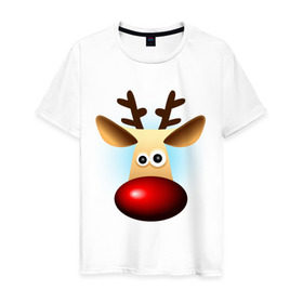Мужская футболка хлопок с принтом WOW Deer в Екатеринбурге, 100% хлопок | прямой крой, круглый вырез горловины, длина до линии бедер, слегка спущенное плечо. | 2013 | happy new year | new year | год змеи | дед мороз | новый год | олень