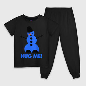 Детская пижама хлопок с принтом Обними меня в Екатеринбурге, 100% хлопок |  брюки и футболка прямого кроя, без карманов, на брюках мягкая резинка на поясе и по низу штанин
 | Тематика изображения на принте: новогодние | новый год 2013 | обними меня | снеговик