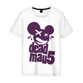 Мужская футболка хлопок с принтом DeadMau5 в Екатеринбурге, 100% хлопок | прямой крой, круглый вырез горловины, длина до линии бедер, слегка спущенное плечо. | deadmaus | для клуба | клубные