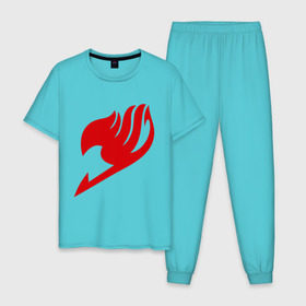 Мужская пижама хлопок с принтом Fairy Tail (Фейри Тейл) в Екатеринбурге, 100% хлопок | брюки и футболка прямого кроя, без карманов, на брюках мягкая резинка на поясе и по низу штанин
 | 
