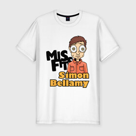Мужская футболка премиум с принтом Саймон Беллами в Екатеринбурге, 92% хлопок, 8% лайкра | приталенный силуэт, круглый вырез ворота, длина до линии бедра, короткий рукав | misfits