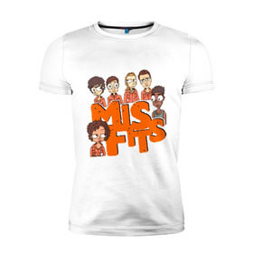 Мужская футболка премиум с принтом Герои MisFits в Екатеринбурге, 92% хлопок, 8% лайкра | приталенный силуэт, круглый вырез ворота, длина до линии бедра, короткий рукав | misfits