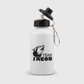 Бутылка спортивная с принтом Jacob team logo в Екатеринбурге, металл | емкость — 500 мл, в комплекте две пластиковые крышки и карабин для крепления | Тематика изображения на принте: 