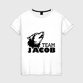 Женская футболка хлопок с принтом Jacob team logo в Екатеринбурге, 100% хлопок | прямой крой, круглый вырез горловины, длина до линии бедер, слегка спущенное плечо | 