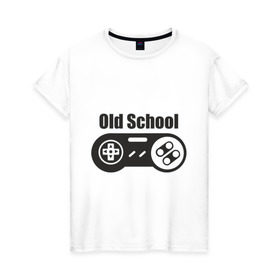 Женская футболка хлопок с принтом Old school в Екатеринбурге, 100% хлопок | прямой крой, круглый вырез горловины, длина до линии бедер, слегка спущенное плечо | old school