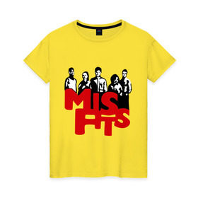 Женская футболка хлопок с принтом Misfits heroes в Екатеринбурге, 100% хлопок | прямой крой, круглый вырез горловины, длина до линии бедер, слегка спущенное плечо | misfits