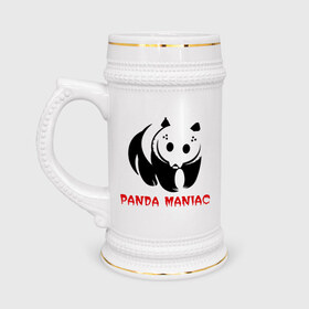 Кружка пивная с принтом Panda maniac в Екатеринбурге,  керамика (Материал выдерживает высокую температуру, стоит избегать резкого перепада температур) |  объем 630 мл | 