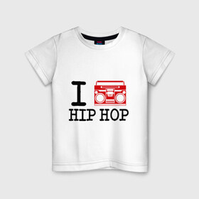 Детская футболка хлопок с принтом I boombox hip-hop в Екатеринбурге, 100% хлопок | круглый вырез горловины, полуприлегающий силуэт, длина до линии бедер | хип хоп