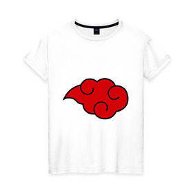 Женская футболка хлопок с принтом Облако (Акацуки) в Екатеринбурге, 100% хлопок | прямой крой, круглый вырез горловины, длина до линии бедер, слегка спущенное плечо | облако | орнамент | трайблы | узор | узоры