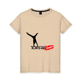 Женская футболка хлопок с принтом Turnikman 2013 в Екатеринбурге, 100% хлопок | прямой крой, круглый вырез горловины, длина до линии бедер, слегка спущенное плечо | workout | воркаут | тренажеры | турникмен | турникмэн