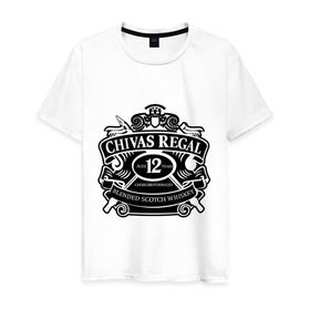Мужская футболка хлопок с принтом Chivas Regal blended scotch в Екатеринбурге, 100% хлопок | прямой крой, круглый вырез горловины, длина до линии бедер, слегка спущенное плечо. | club | для барменов | клубные | скотч виски