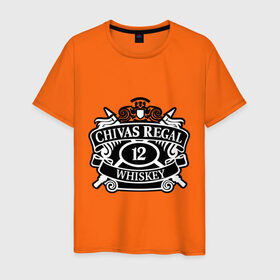 Мужская футболка хлопок с принтом Chivas Regal whiskey в Екатеринбурге, 100% хлопок | прямой крой, круглый вырез горловины, длина до линии бедер, слегка спущенное плечо. | club | виски | для барменов | клубные