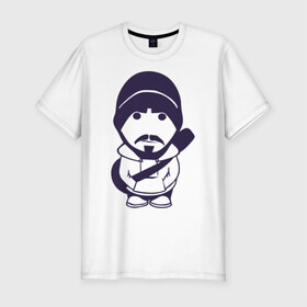 Мужская футболка премиум с принтом Freestyler в Екатеринбурге, 92% хлопок, 8% лайкра | приталенный силуэт, круглый вырез ворота, длина до линии бедра, короткий рукав | freestyler | rap | реп | русский рэп | рэп | фристайл