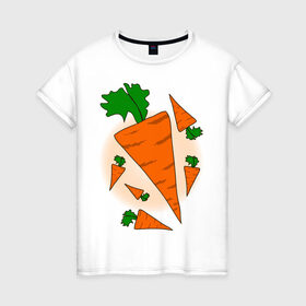 Женская футболка хлопок с принтом Carrot в Екатеринбурге, 100% хлопок | прямой крой, круглый вырез горловины, длина до линии бедер, слегка спущенное плечо | 14 feb | 14 февраля | влюбленным | день святого валентина | любовь | морковка | морковь | парные