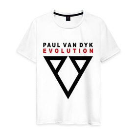 Мужская футболка хлопок с принтом Paul Van Dyk - evolution в Екатеринбурге, 100% хлопок | прямой крой, круглый вырез горловины, длина до линии бедер, слегка спущенное плечо. | 