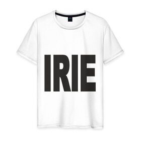 Мужская футболка хлопок с принтом IRIE - футболка Паттинсона и Стюарт в Екатеринбурге, 100% хлопок | прямой крой, круглый вырез горловины, длина до линии бедер, слегка спущенное плечо. | ири | кристен стюарт | патиссон | роберт патинсон | сумерки