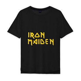 Мужская футболка хлопок Oversize с принтом Iron Maiden в Екатеринбурге, 100% хлопок | свободный крой, круглый ворот, “спинка” длиннее передней части | heavy metal | metal | rock | trash metal | метал | металл | рок | рок группа | трэш метал | хеви метал