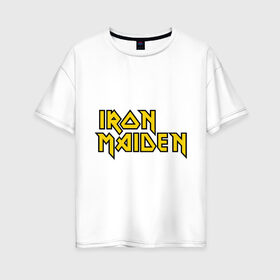 Женская футболка хлопок Oversize с принтом Iron Maiden в Екатеринбурге, 100% хлопок | свободный крой, круглый ворот, спущенный рукав, длина до линии бедер
 | heavy metal | metal | rock | trash metal | метал | металл | рок | рок группа | трэш метал | хеви метал