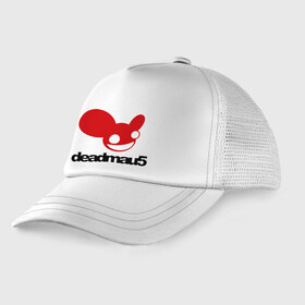 Детская кепка тракер с принтом DeadMau5 в Екатеринбурге, Козырек - 100% хлопок. Кепка - 100% полиэстер, Задняя часть - сетка | универсальный размер, пластиковая застёжка | club | deadmaus | клуб | клыбная музыка | мышь | тусить