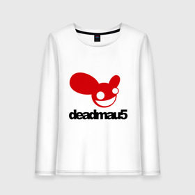 Женский лонгслив хлопок с принтом DeadMau5 в Екатеринбурге, 100% хлопок |  | club | deadmaus | клуб | клыбная музыка | мышь | тусить