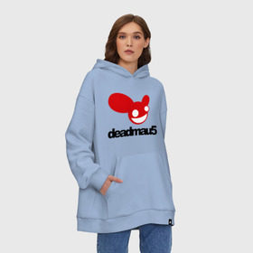 Худи SuperOversize хлопок с принтом DeadMau5. в Екатеринбурге, 70% хлопок, 30% полиэстер, мягкий начес внутри | карман-кенгуру, эластичная резинка на манжетах и по нижней кромке, двухслойный капюшон
 | club | deadmaus | клуб | клыбная музыка | мышь | тусить