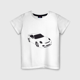 Детская футболка хлопок с принтом Porsche (порше) в Екатеринбурге, 100% хлопок | круглый вырез горловины, полуприлегающий силуэт, длина до линии бедер | auto | авто | порше | тачки