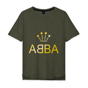Мужская футболка хлопок Oversize с принтом ABBA золото в Екатеринбурге, 100% хлопок | свободный крой, круглый ворот, “спинка” длиннее передней части | abba | абба | музыка