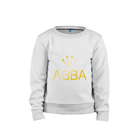 Детский свитшот хлопок с принтом ABBA золото в Екатеринбурге, 100% хлопок | круглый вырез горловины, эластичные манжеты, пояс и воротник | abba | абба | музыка