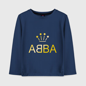 Детский лонгслив хлопок с принтом ABBA золото в Екатеринбурге, 100% хлопок | круглый вырез горловины, полуприлегающий силуэт, длина до линии бедер | abba | абба | музыка