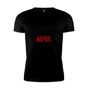 Мужская футболка премиум с принтом AC/DC в Екатеринбурге, 92% хлопок, 8% лайкра | приталенный силуэт, круглый вырез ворота, длина до линии бедра, короткий рукав | ac dc | acdc | acds | acdsee | asds | heavy metal | metal | rock | trash metal | метал | металл | рок | рок группа | трэш метал | хеви метал | эйсидиси