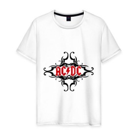 Мужская футболка хлопок с принтом AC/DC в Екатеринбурге, 100% хлопок | прямой крой, круглый вырез горловины, длина до линии бедер, слегка спущенное плечо. | ac dc | acdc | acds | acdsee | asds | heavy metal | metal | rock | trash metal | метал | металл | рок | рок группа | трэш метал | хеви метал | эйсидиси