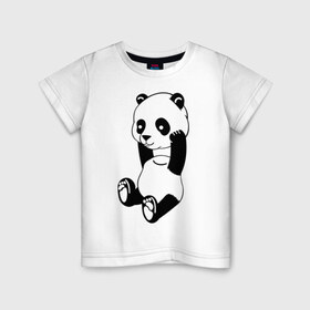 Детская футболка хлопок с принтом Панда с оторванной головой в Екатеринбурге, 100% хлопок | круглый вырез горловины, полуприлегающий силуэт, длина до линии бедер | без головы | животные | звери | медведь | мишка | мишутка