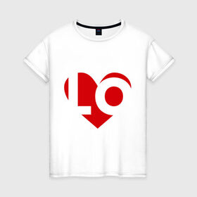 Женская футболка хлопок с принтом Половина любви в Екатеринбурге, 100% хлопок | прямой крой, круглый вырез горловины, длина до линии бедер, слегка спущенное плечо | 