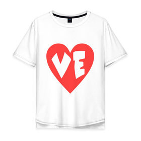 Мужская футболка хлопок Oversize с принтом Вторая половинка любви в Екатеринбурге, 100% хлопок | свободный крой, круглый ворот, “спинка” длиннее передней части | Тематика изображения на принте: love | для влюбленных | для двоих | любовь | парные | сердечко | сердце