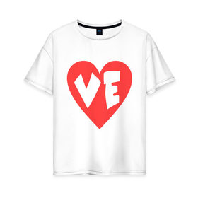 Женская футболка хлопок Oversize с принтом Вторая половинка любви в Екатеринбурге, 100% хлопок | свободный крой, круглый ворот, спущенный рукав, длина до линии бедер
 | love | для влюбленных | для двоих | любовь | парные | сердечко | сердце