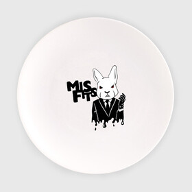 Тарелка с принтом Кролик misfits в Екатеринбурге, фарфор | диаметр - 210 мм
диаметр для нанесения принта - 120 мм | misfits