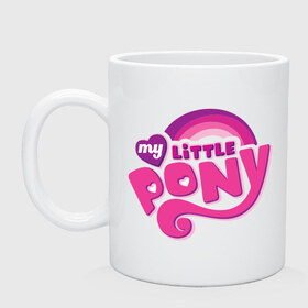 Кружка с принтом My little pony logo в Екатеринбурге, керамика | объем — 330 мл, диаметр — 80 мм. Принт наносится на бока кружки, можно сделать два разных изображения | my little pony | my little pony logo | pony | детские | мой маленький пони | пони