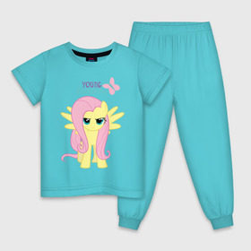 Детская пижама хлопок с принтом Naughty Fluttershy в Екатеринбурге, 100% хлопок |  брюки и футболка прямого кроя, без карманов, на брюках мягкая резинка на поясе и по низу штанин
 | fluttershy | naughty | naughty fluttershy | pony | мой маленький пони | пони