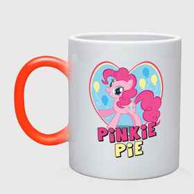Кружка хамелеон с принтом Pinkie Pie in my heart в Екатеринбурге, керамика | меняет цвет при нагревании, емкость 330 мл | Тематика изображения на принте: heart | pinkie | pinkie pie in my heart | pony | детские | мой маленький пони | пони