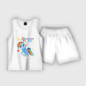Детская пижама с шортами хлопок с принтом Rainbow Dash в Екатеринбурге,  |  | dash | pony | rainbow | rainbow dash | детские | мой маленький пони | пони
