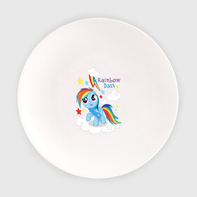 Тарелка с принтом Rainbow Dash в Екатеринбурге, фарфор | диаметр - 210 мм
диаметр для нанесения принта - 120 мм | dash | pony | rainbow | rainbow dash | детские | мой маленький пони | пони