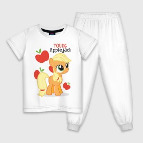Детская пижама хлопок с принтом Young Applejack в Екатеринбурге, 100% хлопок |  брюки и футболка прямого кроя, без карманов, на брюках мягкая резинка на поясе и по низу штанин
 | 