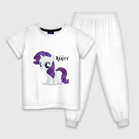 Детская пижама хлопок с принтом Young Rarity в Екатеринбурге, 100% хлопок |  брюки и футболка прямого кроя, без карманов, на брюках мягкая резинка на поясе и по низу штанин
 | rarity | young | young rarity | детские | мой маленький пони | пони