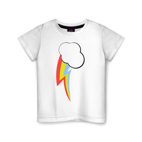 Детская футболка хлопок с принтом Радуга пони в Екатеринбурге, 100% хлопок | круглый вырез горловины, полуприлегающий силуэт, длина до линии бедер | детские | детям | для детей | мой маленький пони | пони | радуга